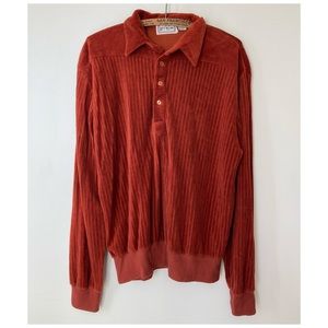 Vintage 70s textured terry cloth sweater by left bank.